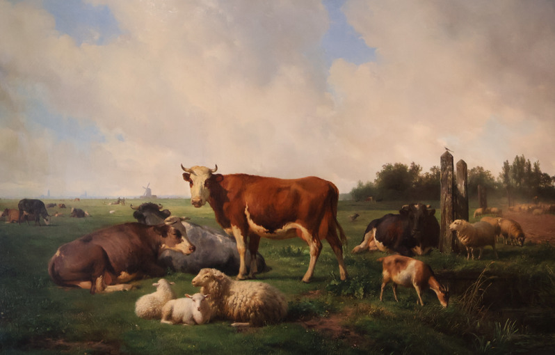 Schilderij Gezicht over de velden vanuit Rusthof Hendrikus van Sande Bakhuyzen 1850